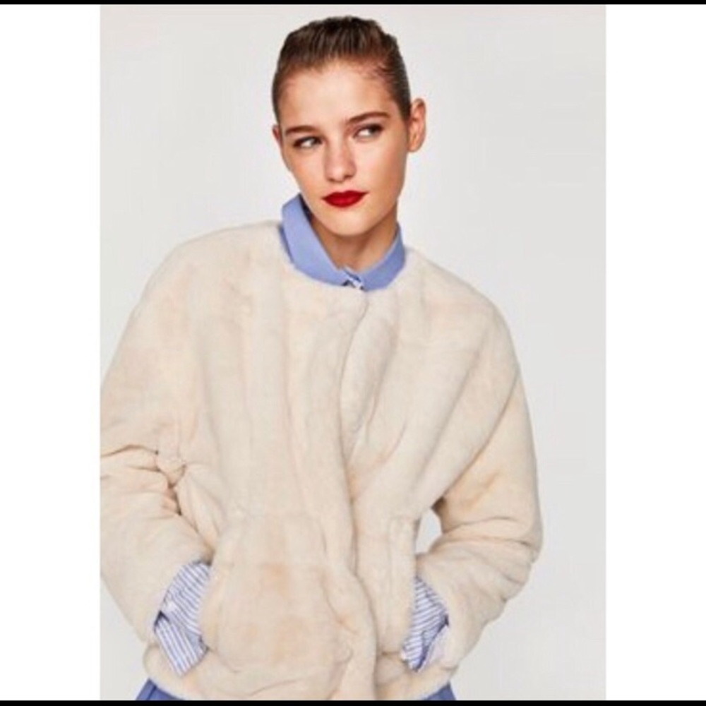 Zara TRF Outerwear faux fur jacket